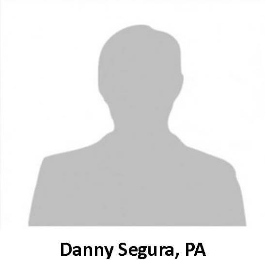 A silhouette of a man with the name danny segura, pa.