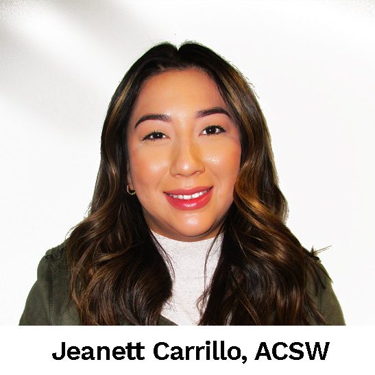 Jeannet carrillo, acsw, is posing for a photo.