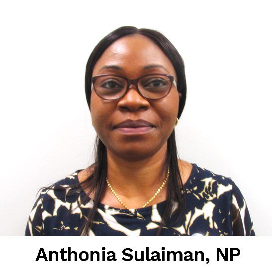 Anthonia sulaiman, np, is posing for a photo.