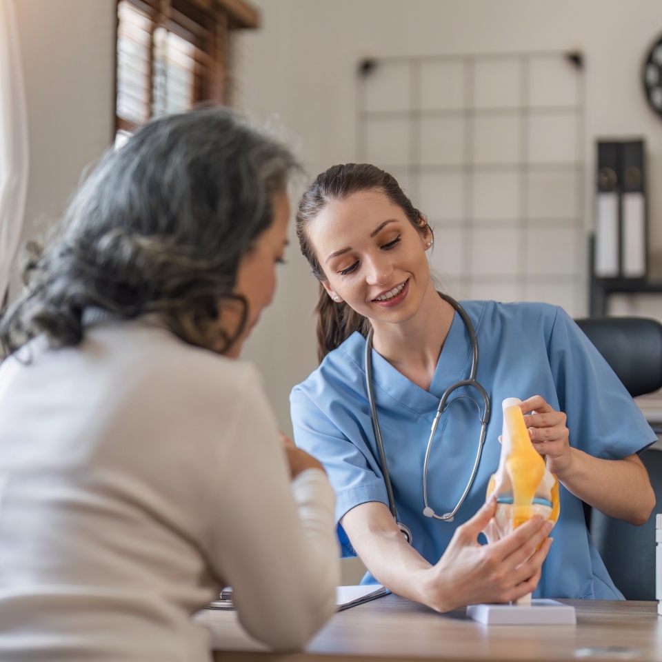 The doctor explained, giving consultations to senior patients.