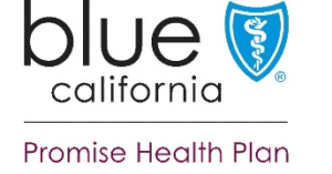 Blue Shield of California logo with a blue shield and caduceus symbol, and text reading “Promise Health Plan” below the main logo.