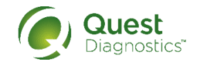 Quest Diagnostics logo featuring a stylized green "Q" symbol and the company name in green text on a light background.